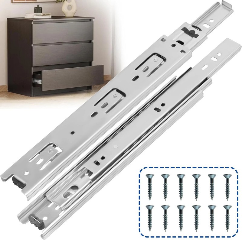 16 Inch Drawer Slides 1 Pairs (2Pcs) Heavy Duty Full Extension Ball Bearing,Side