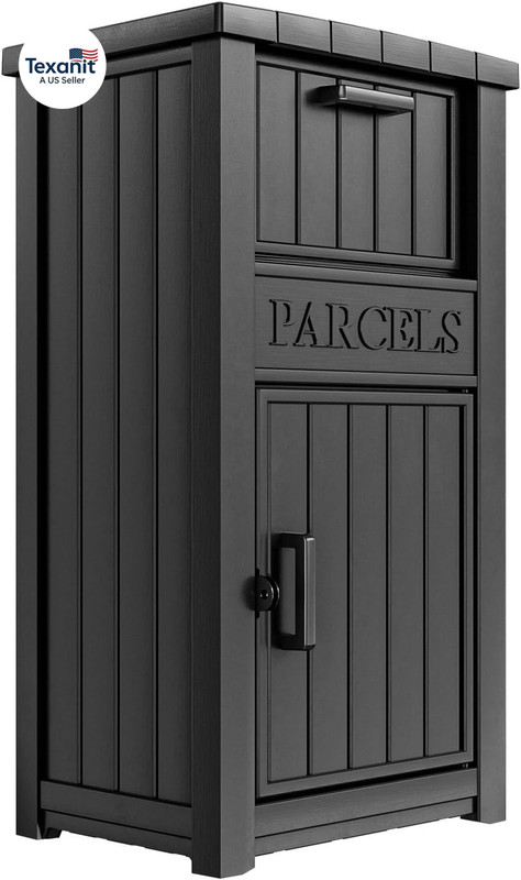 Package Delivery Box for Outside, Large Parcel Drop Box with Lockable Secure, Wa