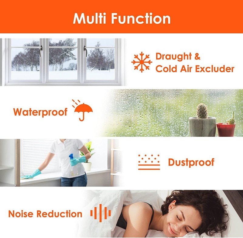 Self-Adhesive Door Window Weather Stripping Insulation Seal Strip White US gallery