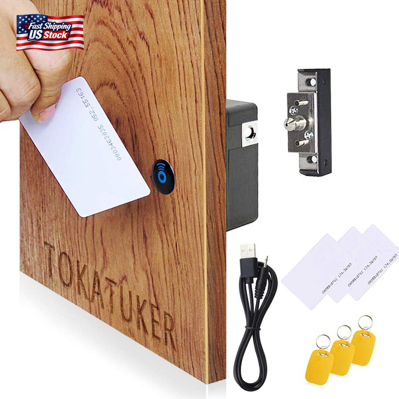 Invisible Cabinet Lock, Hidden NFC Lock DIY RFID Latch with USB Cable Power for