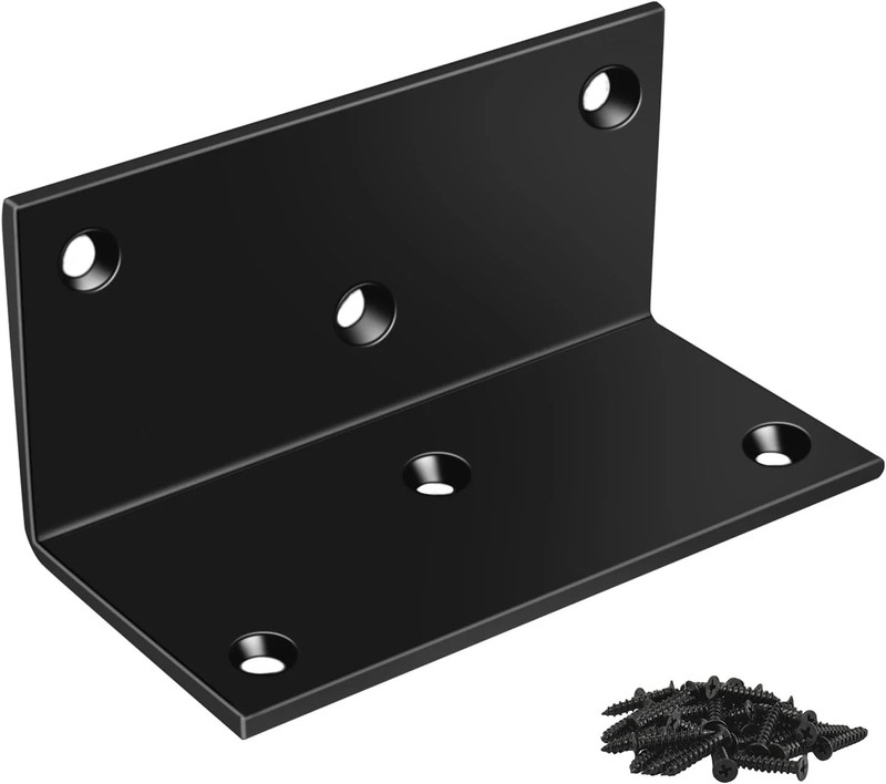 4 Pack L Brackets 4 Inch Wide, Heavy Duty Corner Braces 2x2x4 Steel Angle Bracke