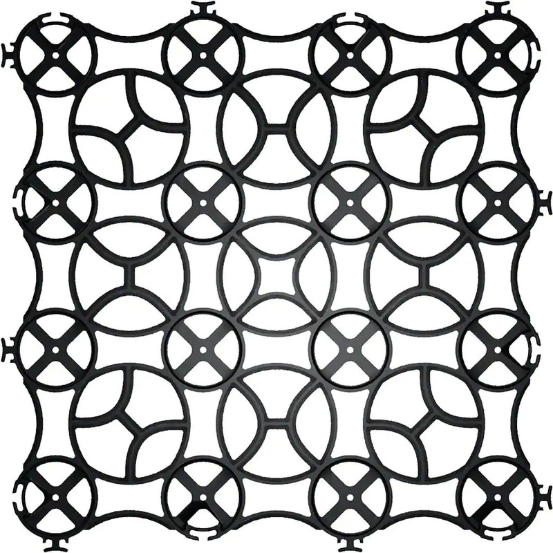 22 In. X 22 In. X 1 In. Black Slim Grid Plastic Pavers (12-Pavers/40.5 Sq. Ft.)