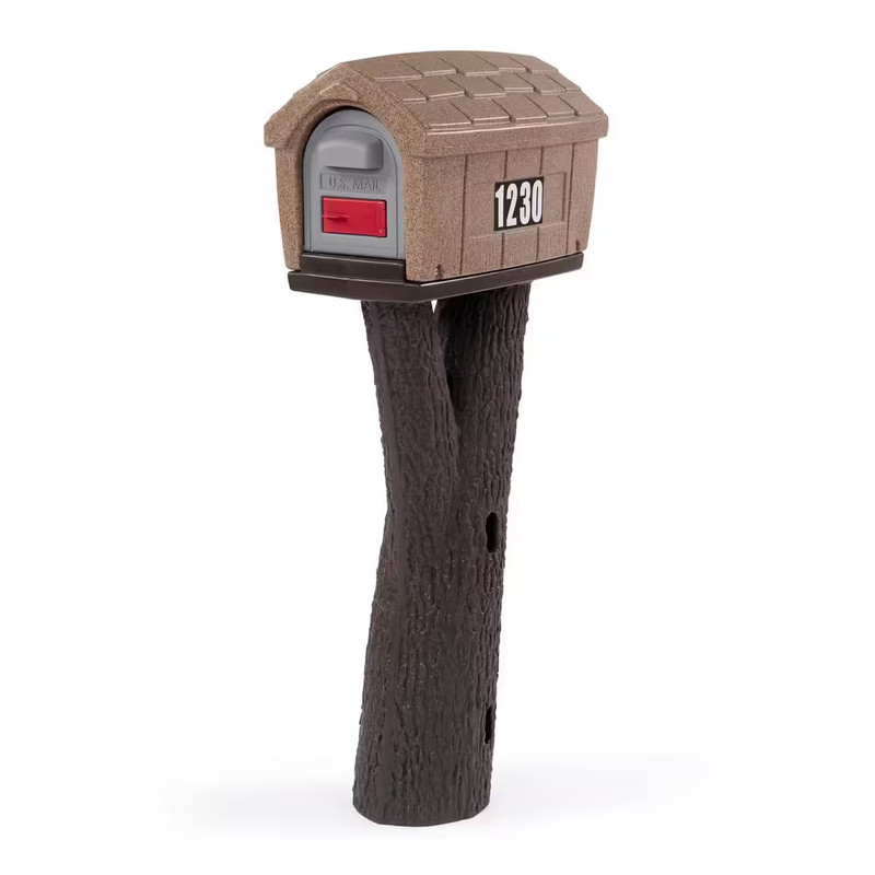 Rustic Home Sandstone / Espresso Post Mount Mailbox