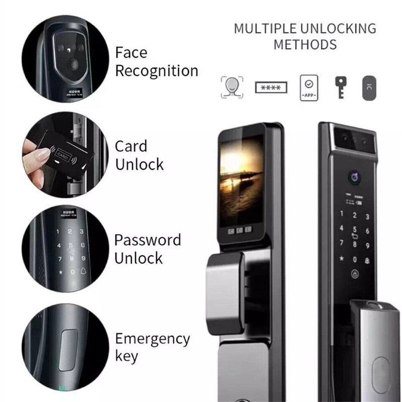 3D Face Recognition Door Lock Keyless Smart Mortise Lock Security Intelligent gallery