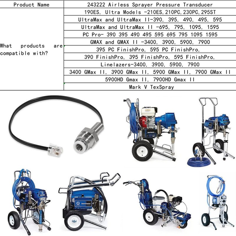 for Graco Airless Paint Sprayer Transducer 243222 Pressure Transducer Sensor new gallery