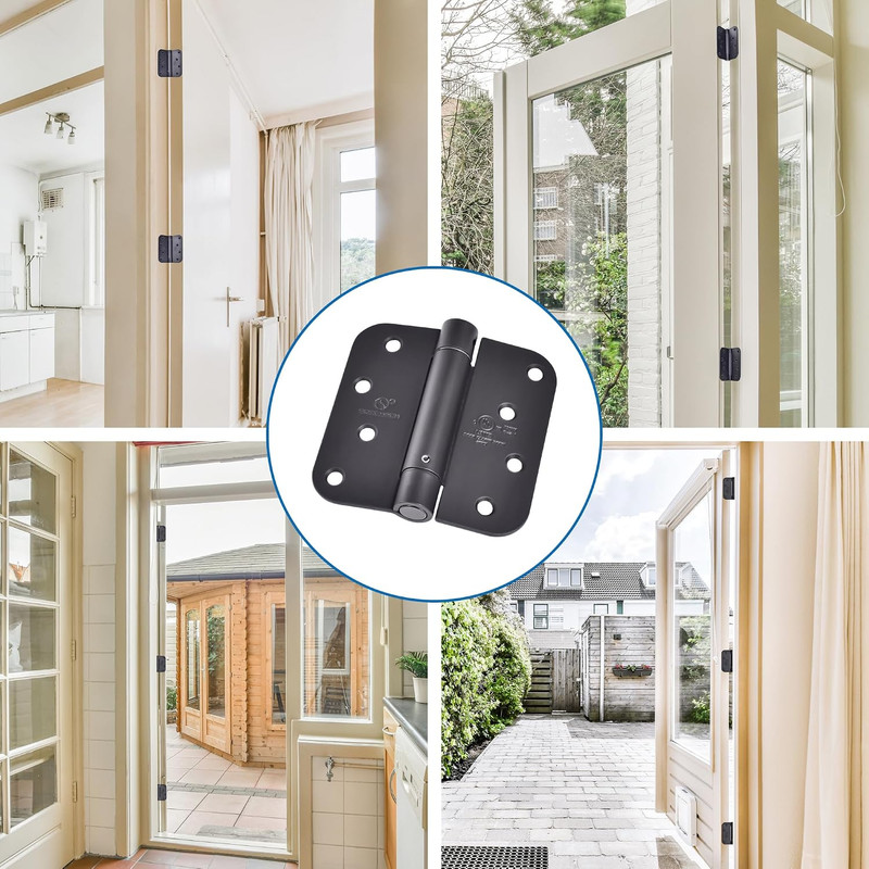 3 Pieces Self Closing Door Hinges 4 Inch Matte Black Auto Close Hinge Adjustable gallery