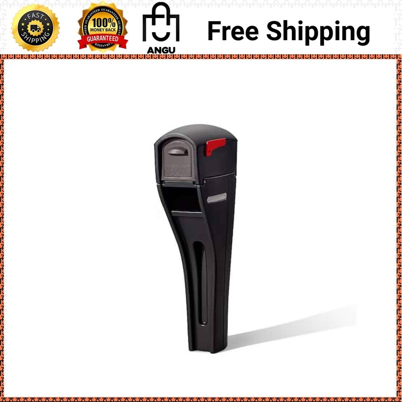 Mailmaster Streamline Large Resin Overpost Mailbox and Post Combo Black Onyx