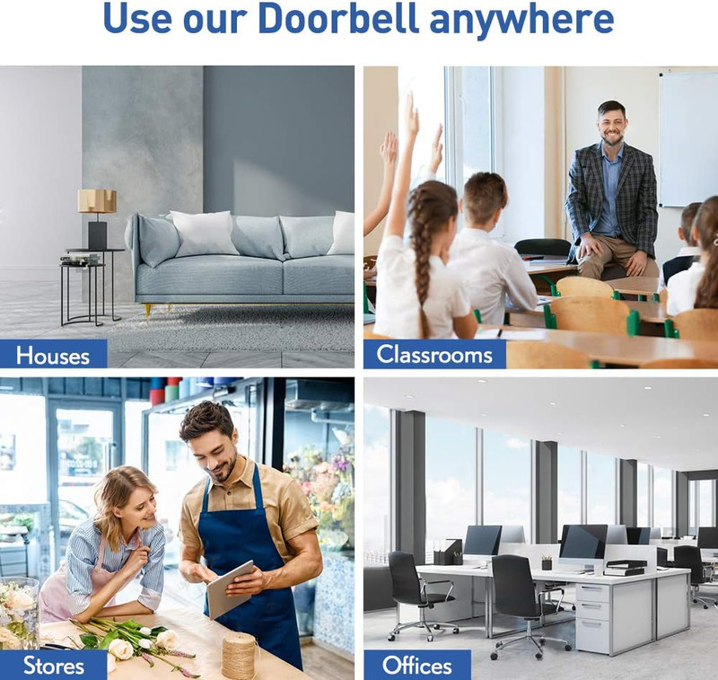 SECRUI Wireless Doorbell with 2 Buttons – Doorbell Kits for Front Door Back Door gallery