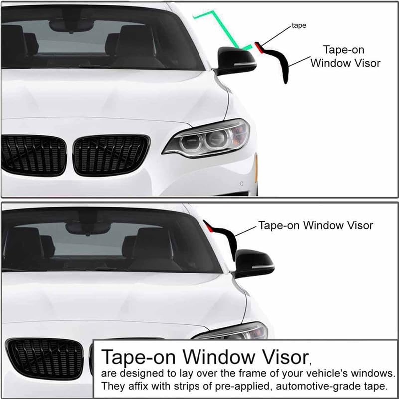 Window Deflector Tape-on Compatible with 1998-2004 Frontier Smoke Window Vent gallery