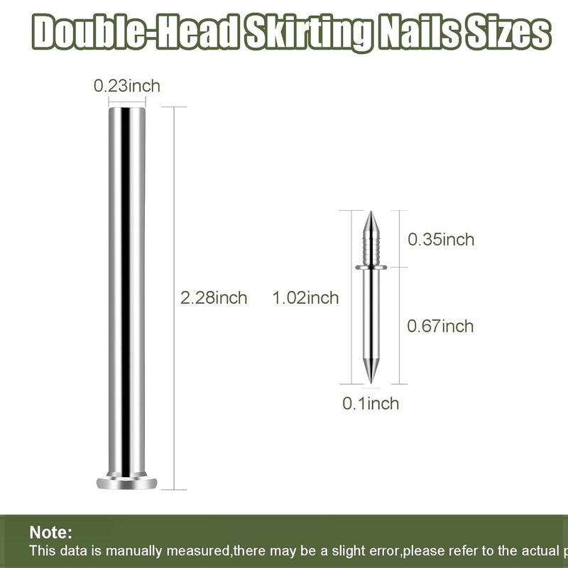 600 Pcs Double-Headed Skirting Nails with 6 Sleeve Tools - Invisible Seamless Ba gallery
