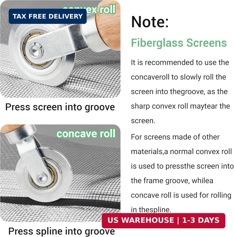 Screen Repair Kit, 32 ft Screen Retainer Spline, Spline Steel Roller, Removal Ho gallery