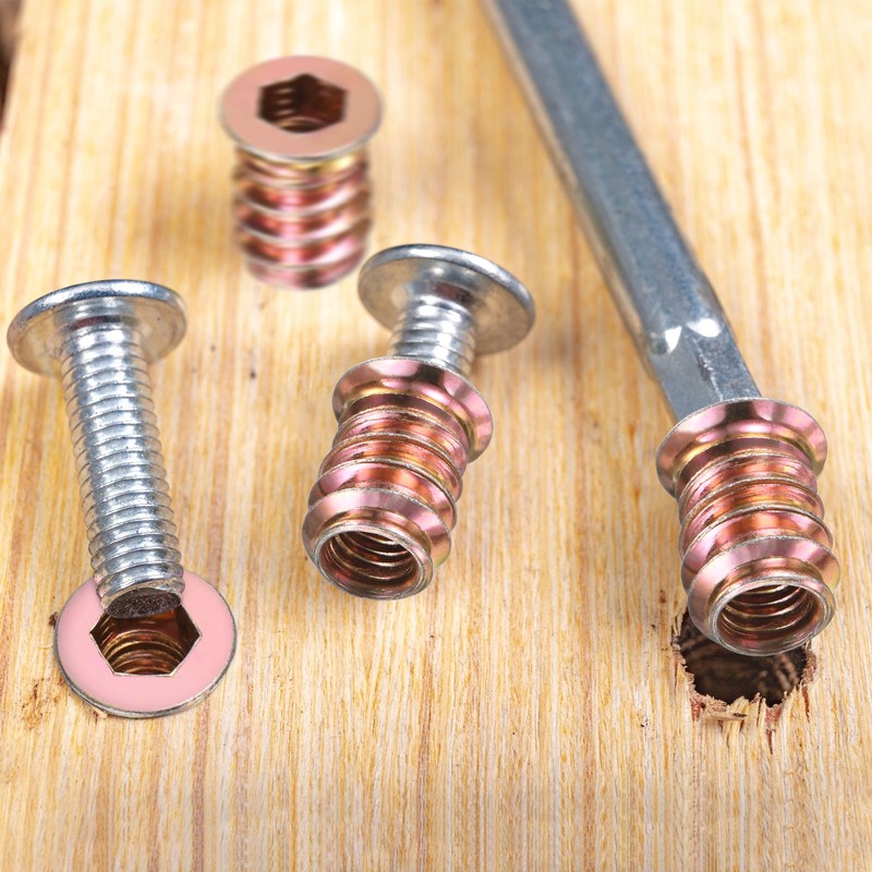 20-Pack Threaded Inserts for Wood, M4x15mm Threaded Insert Nuts [Gold Tone] gallery
