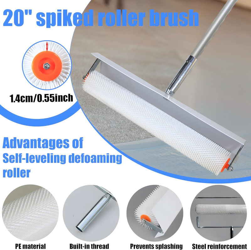 Self-Leveling Cement Tool Kit - Rake, Spike Shoes & Telescopic Pole Included gallery