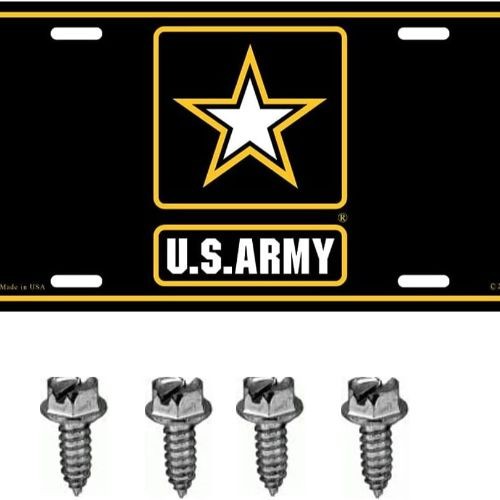 Star Automobile Metal License Plate Including Fastener Screws