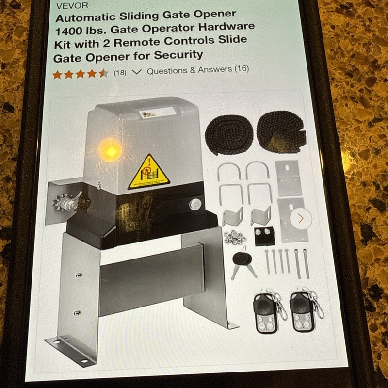 VEVOR Newest Sliding Gate Opener Electric Operator 1400lbs With Remote Controls