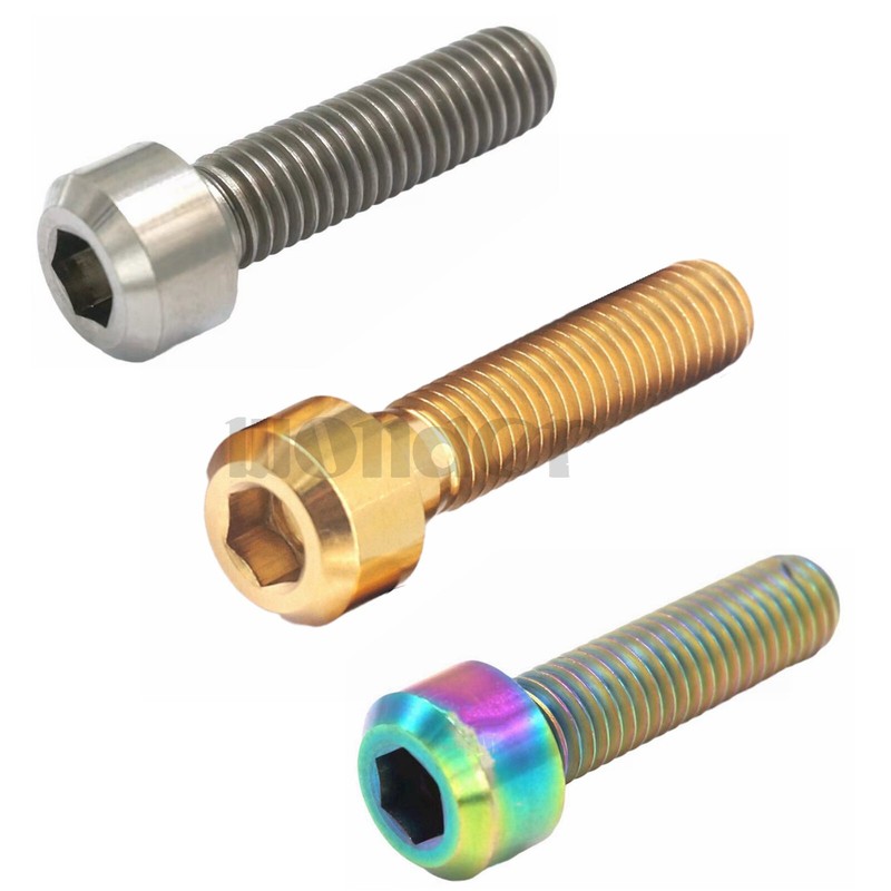 2PCS M8x1.25 15-55mm GR5 Titanium Hex Socket Cap Head Bolts For Motorcycle