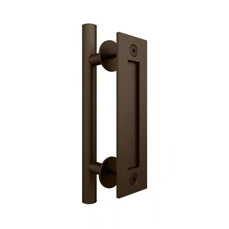 12″ Sliding Barn Door Bronze Handle Pull Flush Hardware Set