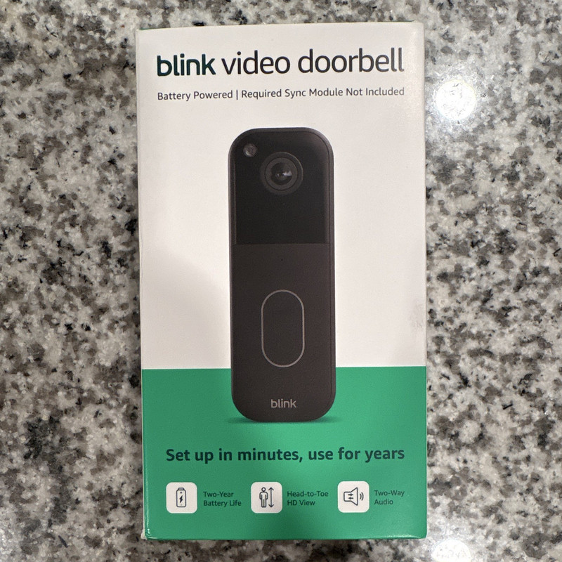 Blink Video Doorbell Battery Powered Wi-Fi, Alexa, Two-Way Audio, Black