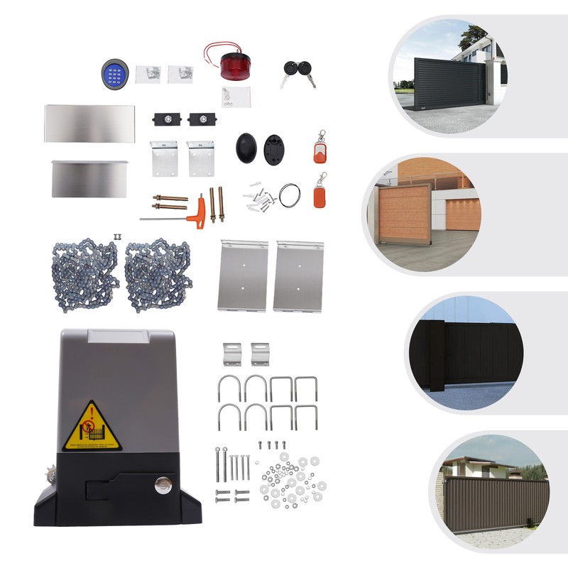 Automatic Sliding Gate Opener Kit Chain Driven Sliding Gate Motor 3500 lbs 750W gallery