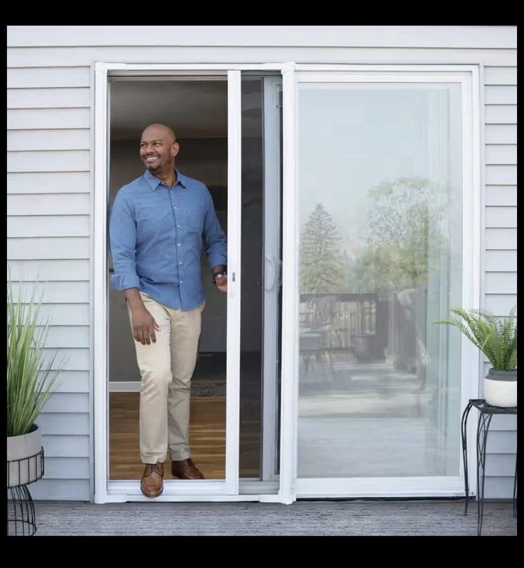Anderson LuminAire Retractable Screen Sliding Patio Door White 6ft X 80” Alum.