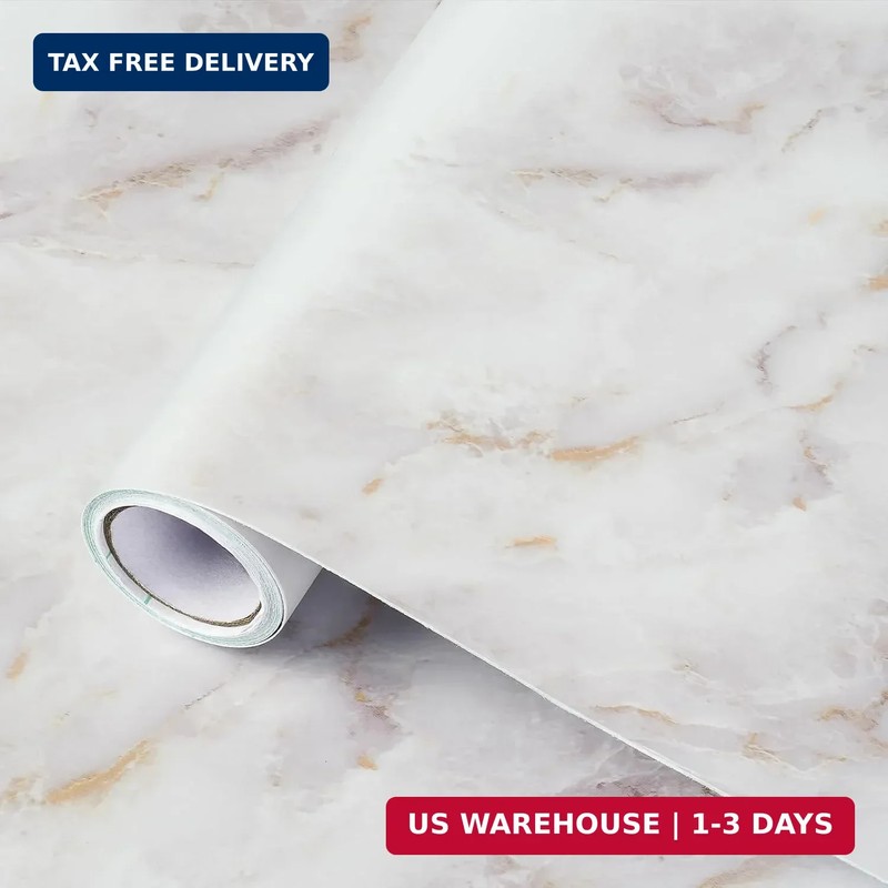 rabbitgoo Marble Contact Paper for Countertops, Self Adhesive Peel and Stick Wal
