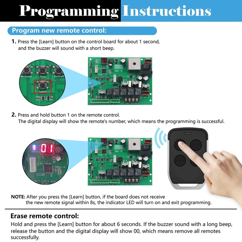 Gate Opener Remote Control Transmitter for & JUJIANG Automatic Gate Opener Ha... gallery