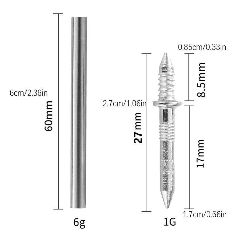 100Pcs Double-Head Seamless Installation Metal Nail Accessories With Sleeve Rod gallery