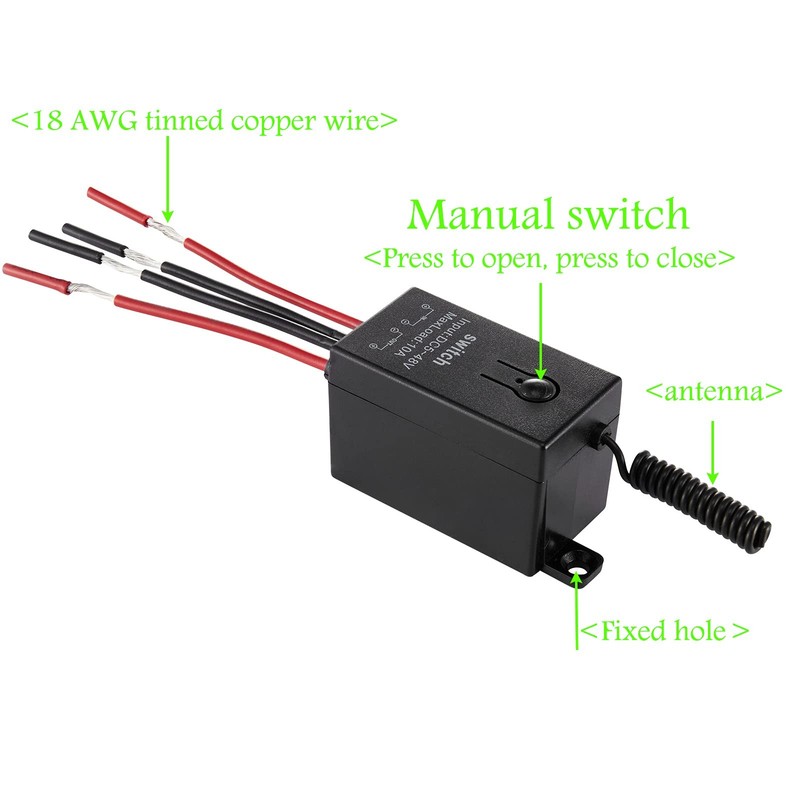 Wireless Switch12V,2 Way Mini Remote Switch DC 5V/12V/24V/48/10A Relay Wireless gallery