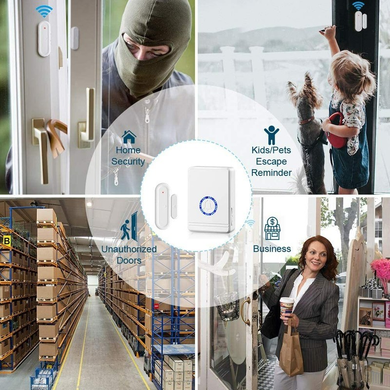 Wireless Window Door Open 48 Chime Entry Security Alarms Doorbell with 2 Sensors gallery