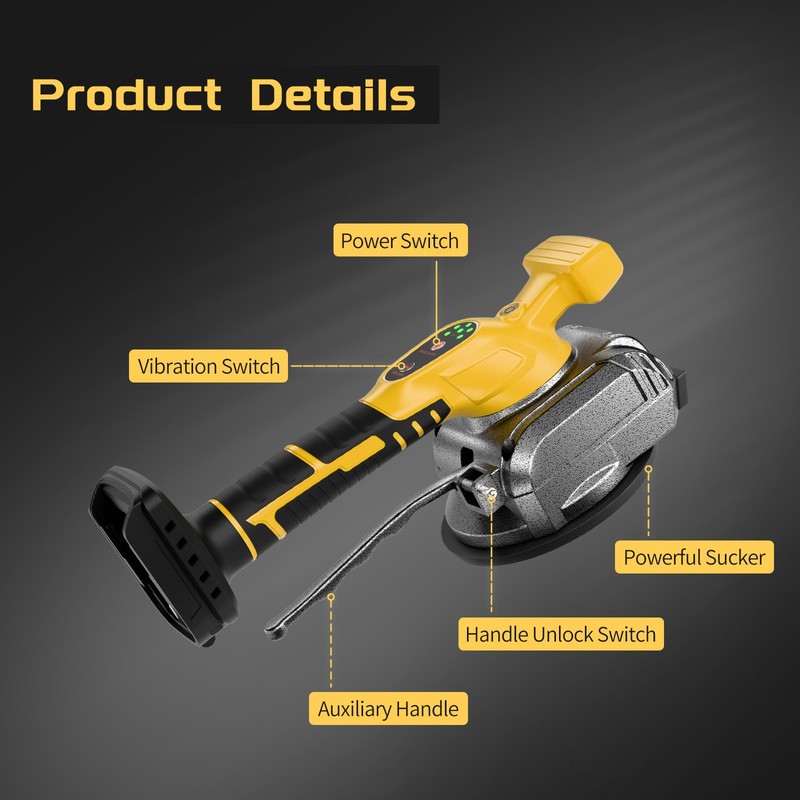 Cordless Tile Vibration Leveling Machine Tool for Dewalt 20V Battery DCB206-2 gallery