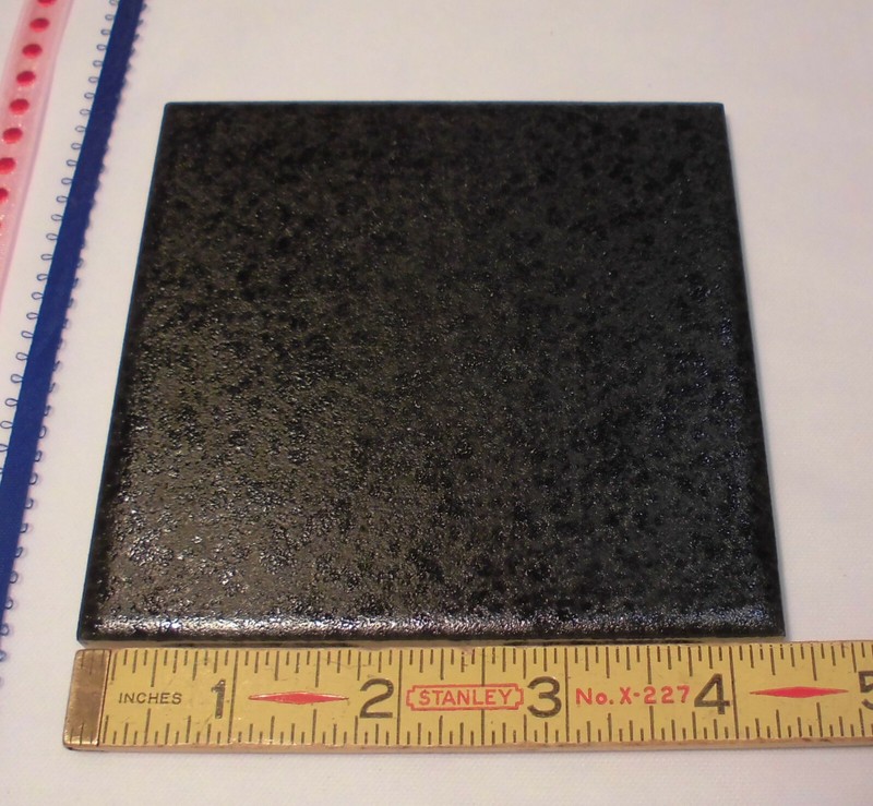 1 pc. Ceramic Tile *Jet Black* by Mid-State Co. 4-3/8"  (NOS) Textured Glaze