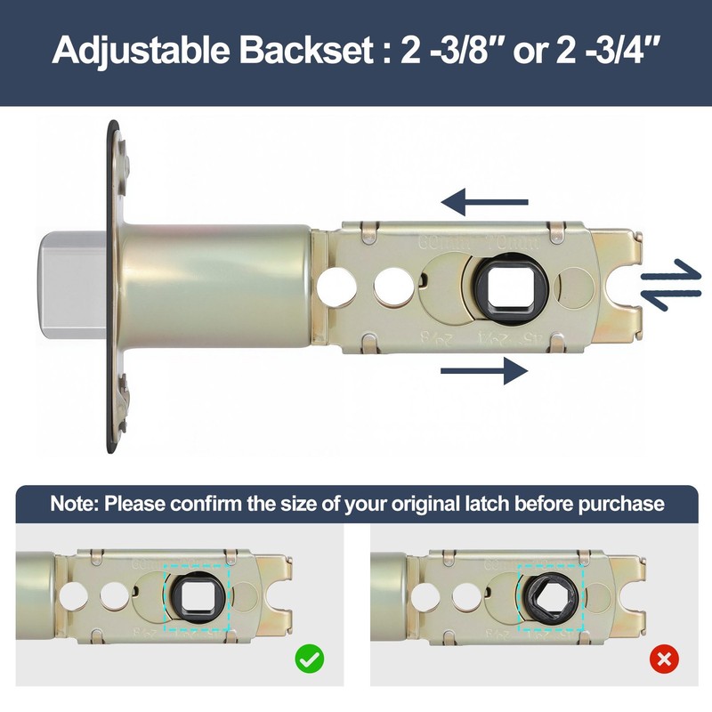 Door Lock Replacement Parts 8mm Square Spindle 2 Pack Fits 23/8 23/4 Inch gallery