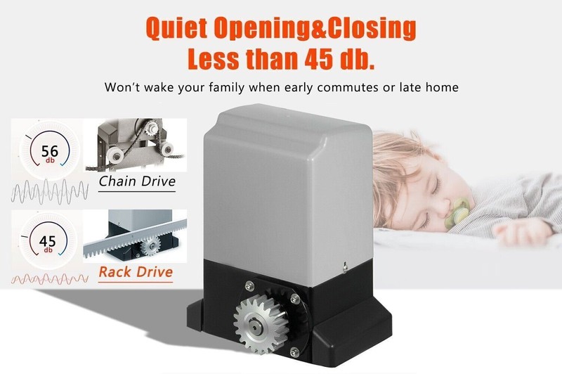 Automatic Sliding Gate Opener Rack Driven with 2 Remotes & Complete Kit 3968lbs gallery