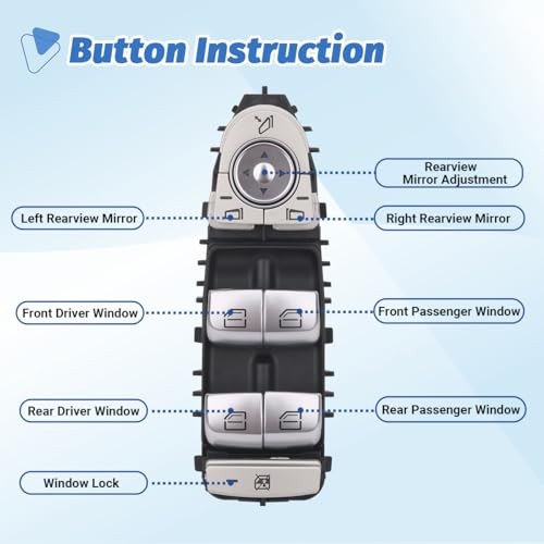 Power Window Switch Front Driver Side Compatible with 2015-2018 Mercedes-Benz gallery