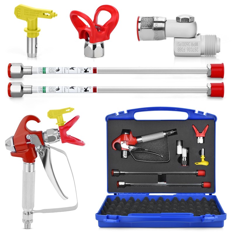 7PCS Airless Paint Sprayer Gun Set with 3600 PSI Airless Paint Sprayer Gun,1