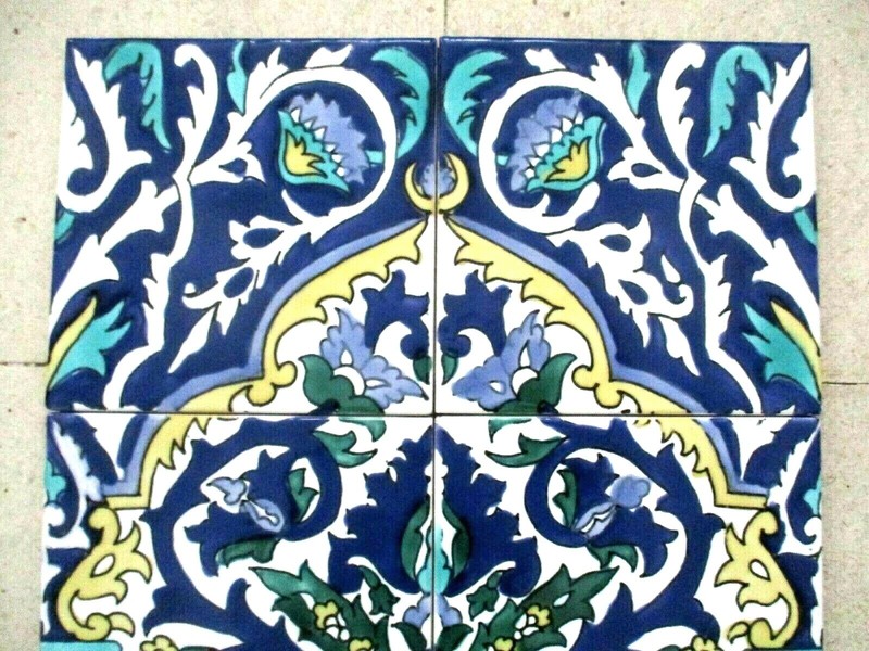 12" x 18" Hand painted Ceramic tile Art Wall mural panel Backsplash gallery