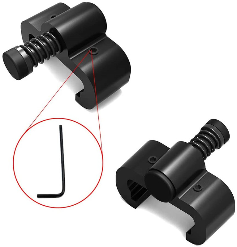 CCJH Spring Adjustable Door Stoppers for Sliding Barn Door Black (One Pair) gallery