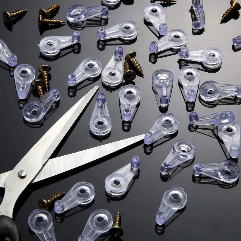 Blulu 50 Pack Glass Retainer Clips Kit, Cabinet Glass Clips 4 Mm with Screws for gallery