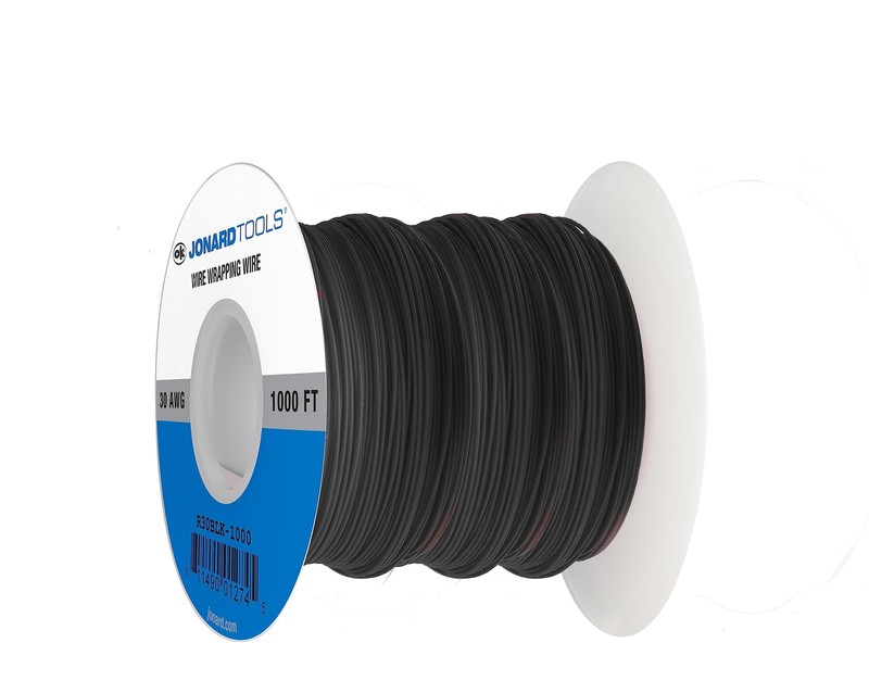 Jonard Tools R30BLK-1000 Black Insulated Kynar Copper Wire Roll, 30 AWG, 1000…