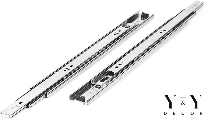 Full Extension Ball Bearing Drawer Slides 16" Heavy Duty 100lbs - 10 Pairs Pack gallery