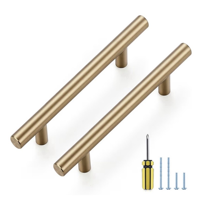 Kitchen Cabinet Handles Bronze 3-3/4” Hole Center Stainless Steel 6”Length 30pk