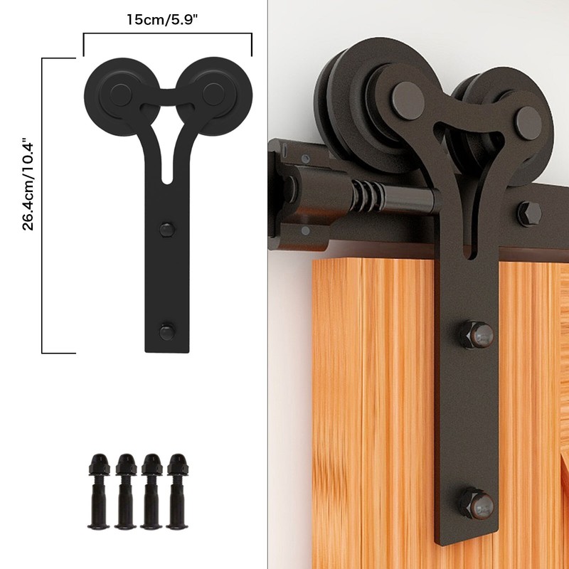 4FT-20FT Steel Sliding Barn Door Hardware Kit for Single/Double Door,Heavy Duty
