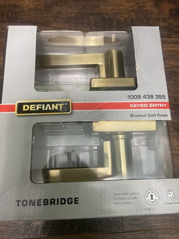Defiant Keyed Entry Door Lever Tonebridge Brushed Gold 1009438355  New