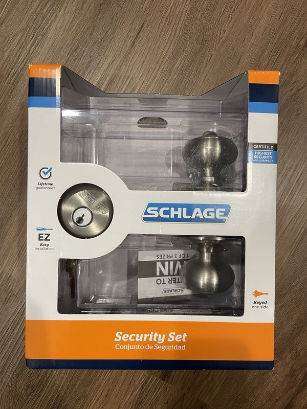 Schlage Security Set Keyed Entry Georgian Knob w/Deadbolt FB50 V GEO 619 Nickel