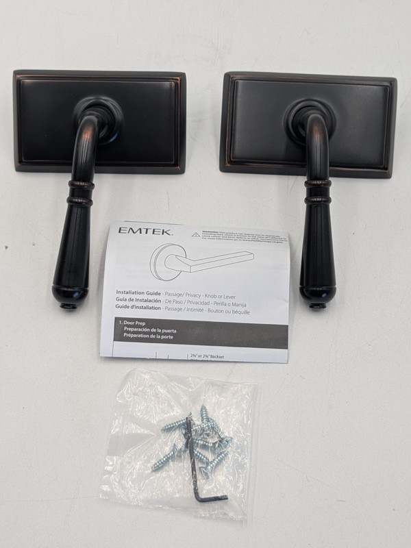 Emtek 8521T Dummy , Rectangular Rosette , Turino Lever Oil Rubbed Bronze gallery