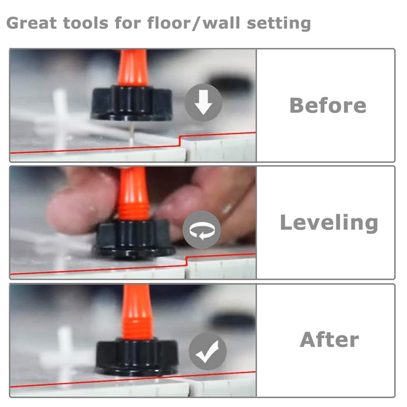 Reusable Anti-Lippage Tile Leveling System Positioning T-lock Floor Tool 50/200x gallery