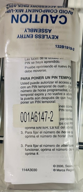 OEM Craftsman 139.53754-01 Wireless Keypad 377LM 376LM 956D Purple Learn Button