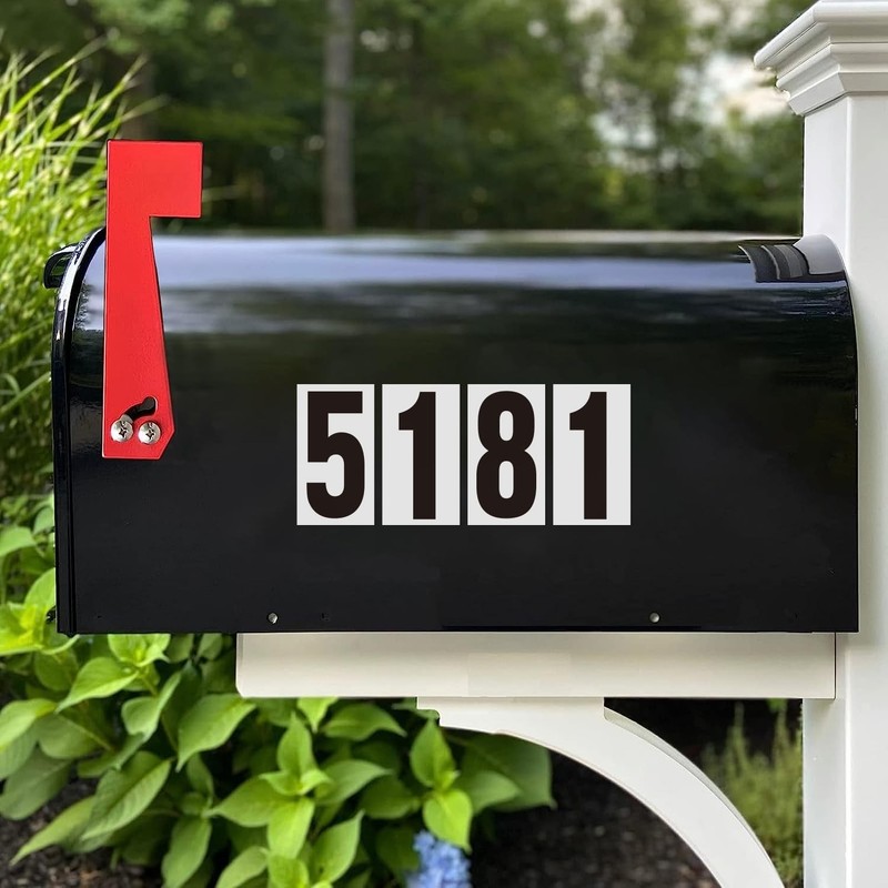 Reflective Self-Adhesive House Numbers - 120 PCS 2" Mailbox & Trash Can Stickers gallery
