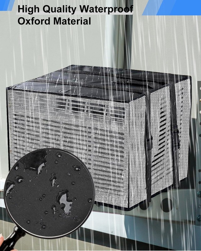 Mesh Window AC Cover, U-Shape Air Conditioner Outdoor 17W x 12D x 13H, Black gallery