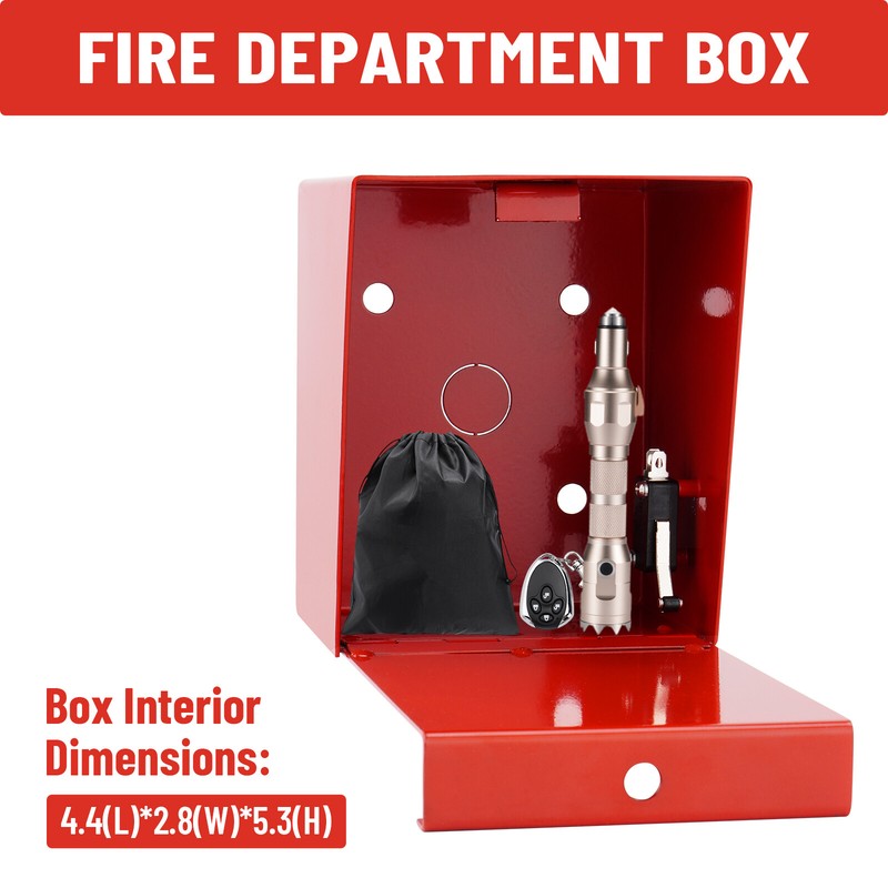 Fire Department Lock Box With Lock Hole Red Heavy Duty Steel ‎Wall Mount gallery